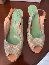  LADIES SLING BACK WEDGE , SUMMER COLOURS ,  Pons Quintana  Spain     SIZE 40 