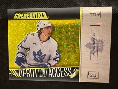 2023-24 Credentials Matthew Knies #191 Horizontal Debut Ticket Access Yellow