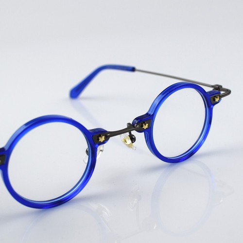 Vintage Small Round 36mm Hand Made Eyeglass Frames Acetate Full Rim Rx able - Picture 41 of 44