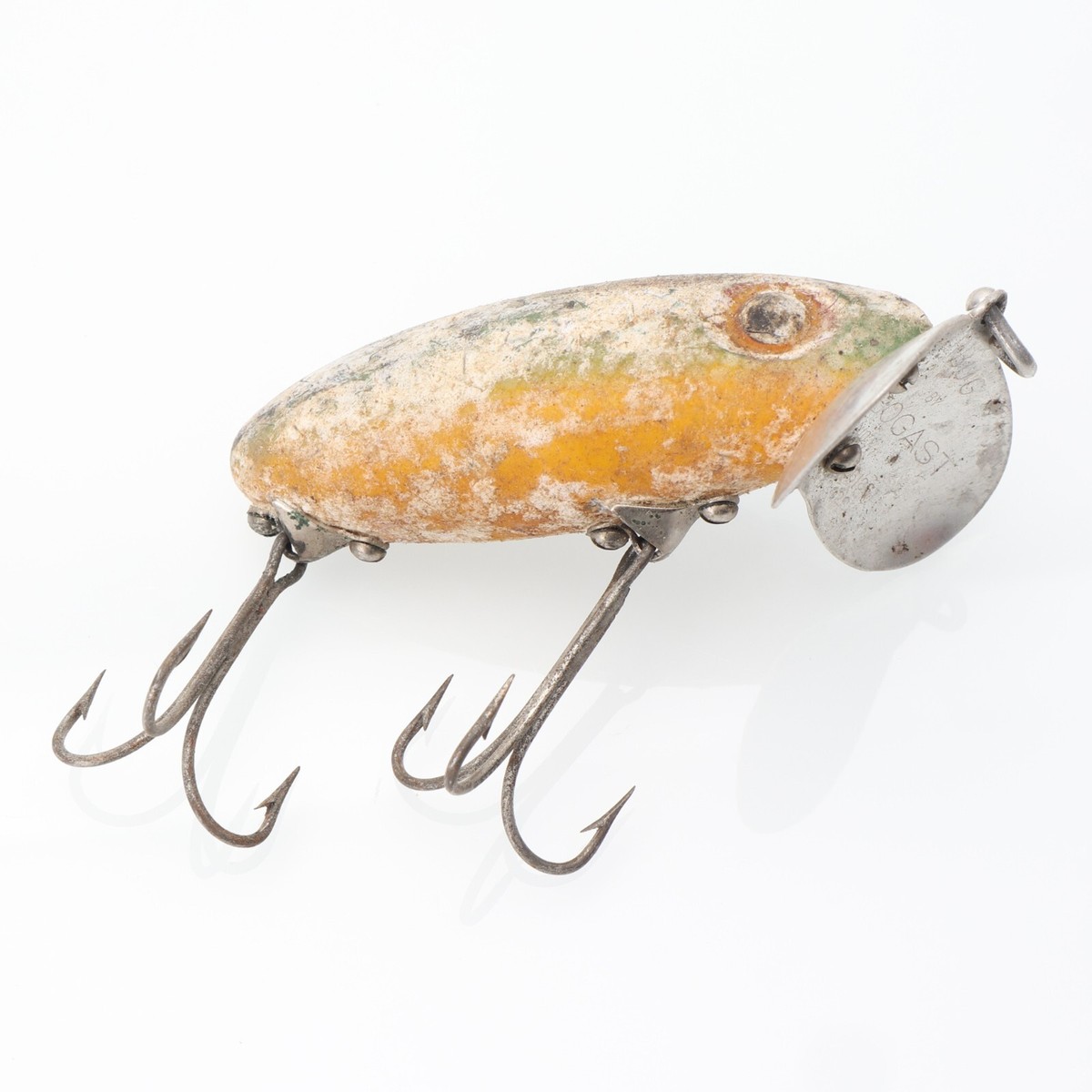 Leurre De Pêche Vintage Fred Arbogast Jitterbug Topwater - Noir Et Jaune