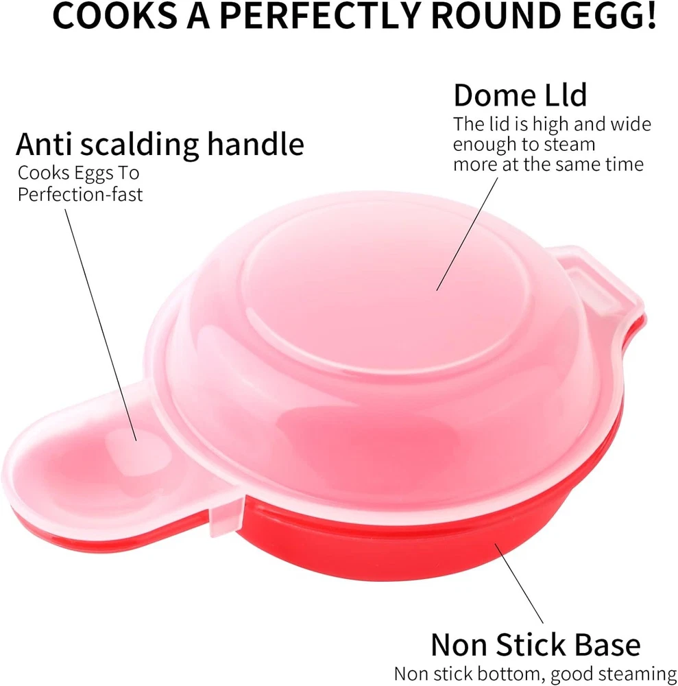 2 sets Microwave Egg Cooker,1 Minute Fast Hamburg Omelet Maker Red 2 sets Microwave Egg Cooker,1 Minute Fast Hamburg Omelet Maker Red
