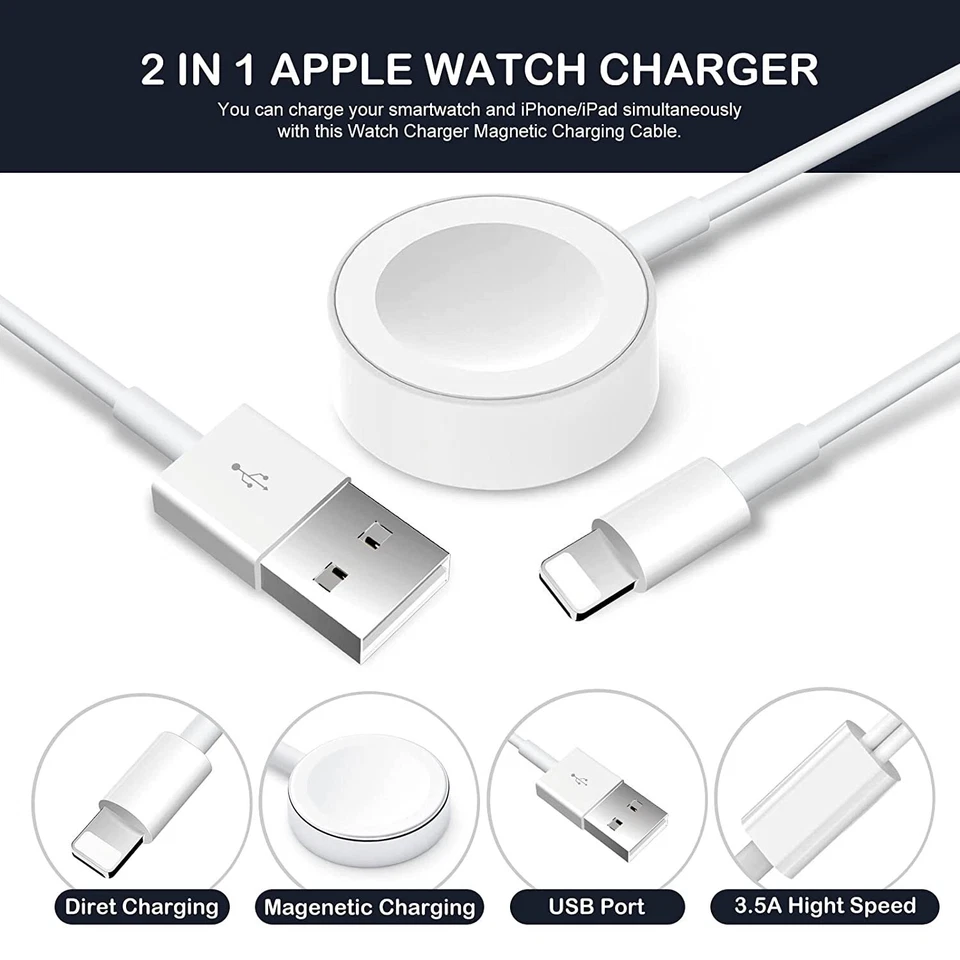 Magnetic Fast Charger Wireless Apple Watch IWatch SE 10 9 8 7 6 5 Charging Cable - image 3 of 4