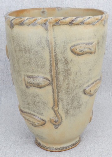 2015 Jonathan Adler Amalfi Fish Hooks Nautical Pottery Beach House Vase 6 ⅞” - Picture 2 of 8