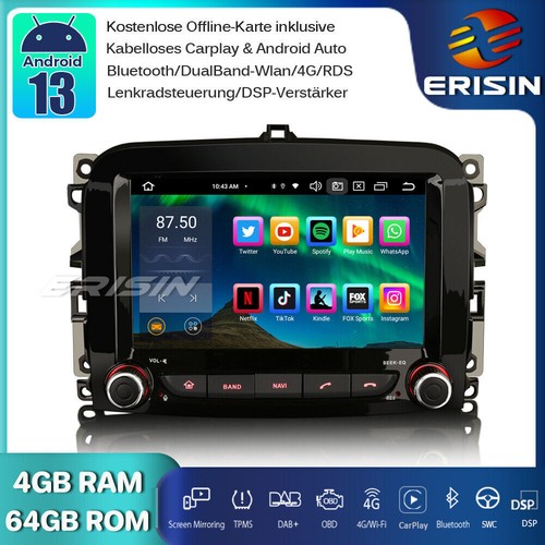 8-Kern DAB+Android 13 GPS Autoradio Bluetooth für Fiat 500L CarPlay OBD2 Wifi 4G - Bild 22 von 22