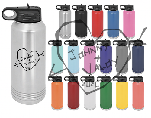 20, 32, & 40 oz. Insulated Water Bottle Matching Couple's Tumblers, Names & Year - 第 1/55 張圖片