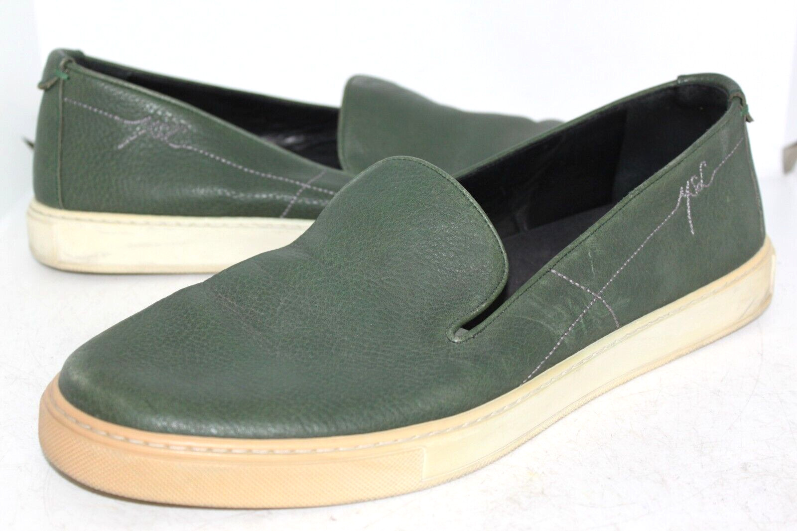 YSL Yves Saint Laurent Loafers Flats Shoes Green … - image 1