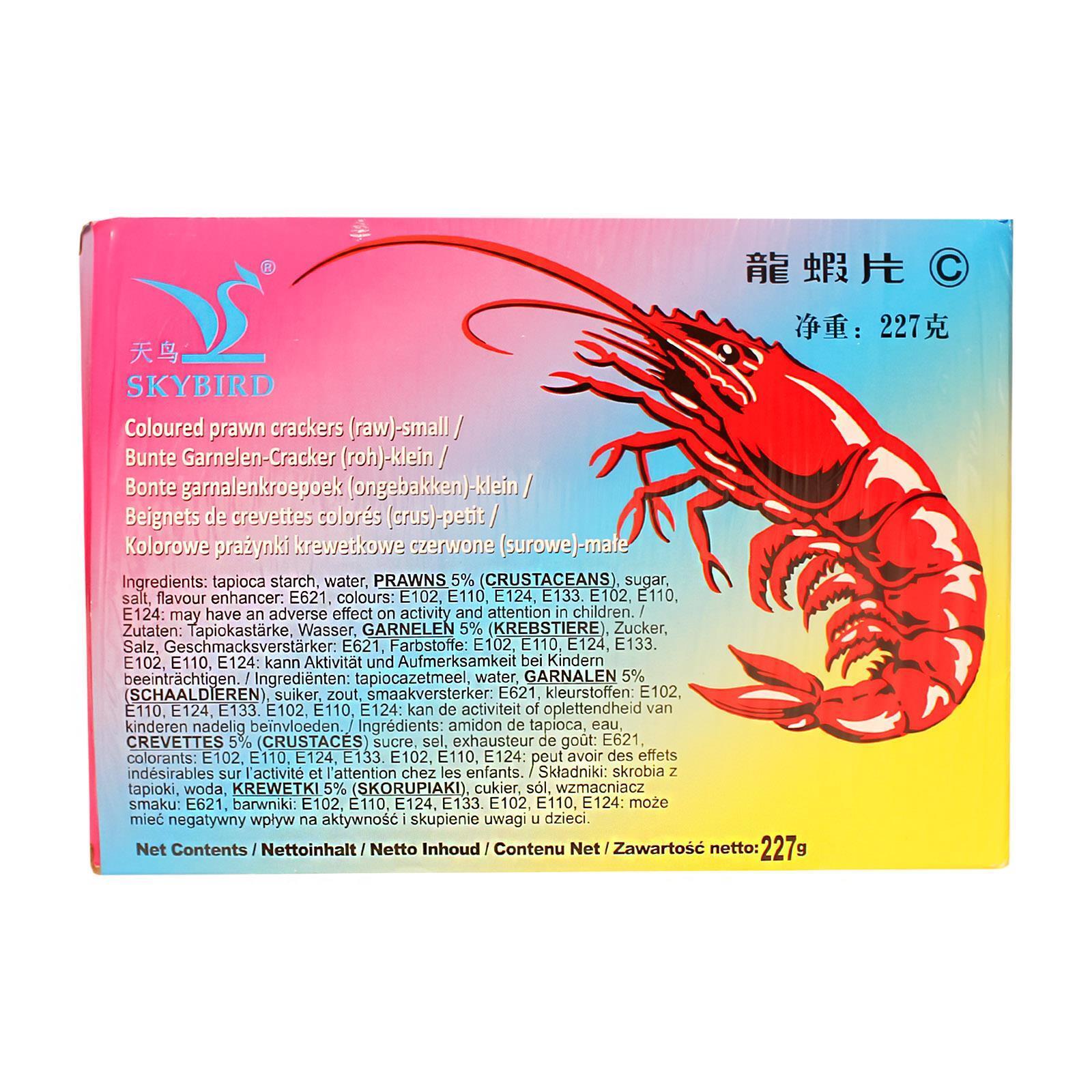 Skybird Krabbenchips Kroepoek Rohlinge klein BUNT 227g Krupuk Banh Phong Tom