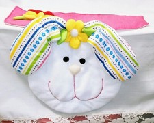 Handmade Easter Decor for Bathroom Cute Fabric Bunny Toilet Tank  Lid Cover