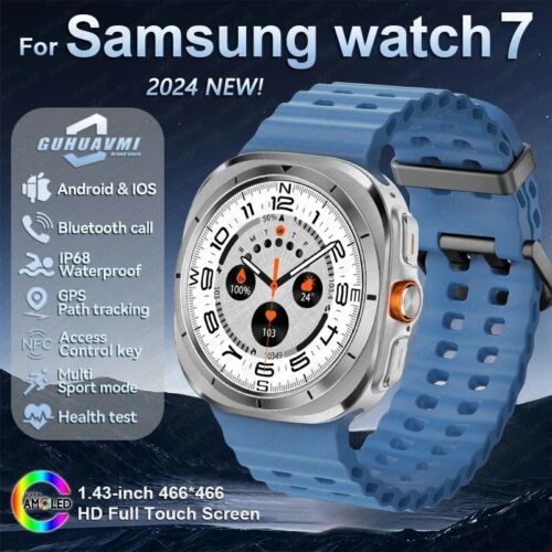 For Samsung New Galaxy Watch 7 Ultra GPS Trackr NFC Smart Watch Men Custom Dial