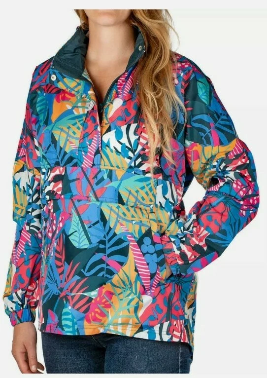 NEW Lauren James Women's Lightweight Hooded Anorak Rain Jacket Size Medium  | eBay