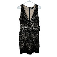Lulus Women’s Black Eyelet Lace Sleeveless Bodycon Dress M