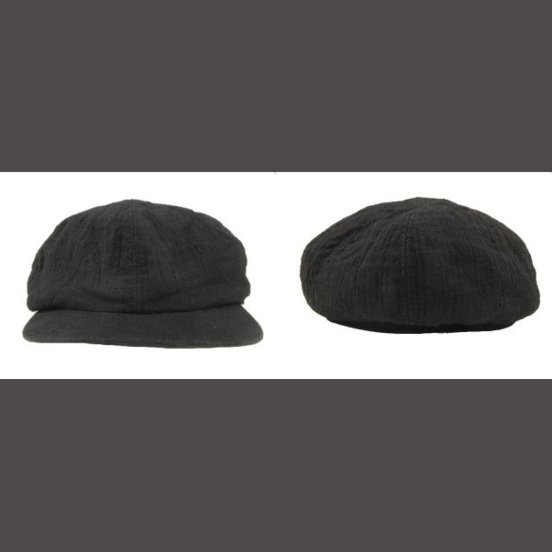 PORTER CLASSIC SASHIKO STRETCH MARINE CAP CASKET BLACK HEADWEAR