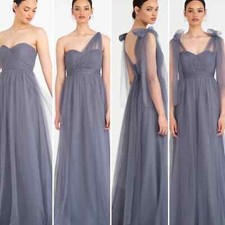 Jenny Yoo Annabelle Convertible Dress Gray Sz. 2 Pre-Owned