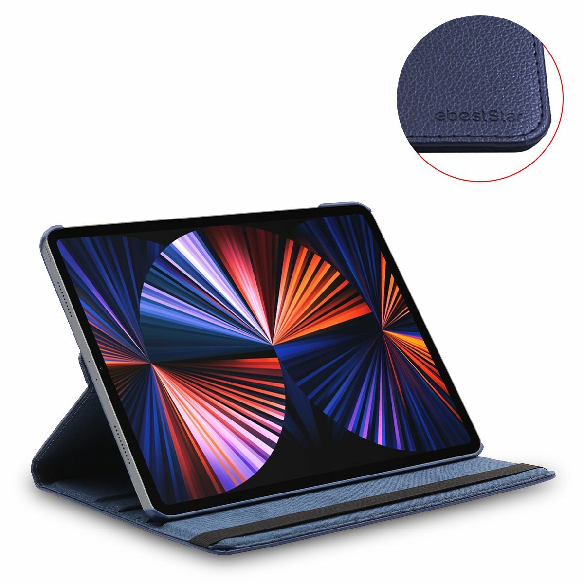 Cover + Vetro Temperato Apple iPad Pro 12.9 M1 2021, 2020 Custodia, Blu scuro