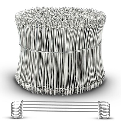 8 Inch x 1000pc STAINLESS STEEL Double Loop Rebar Wire Ties, 17 Gauge SIMBASTEEL
