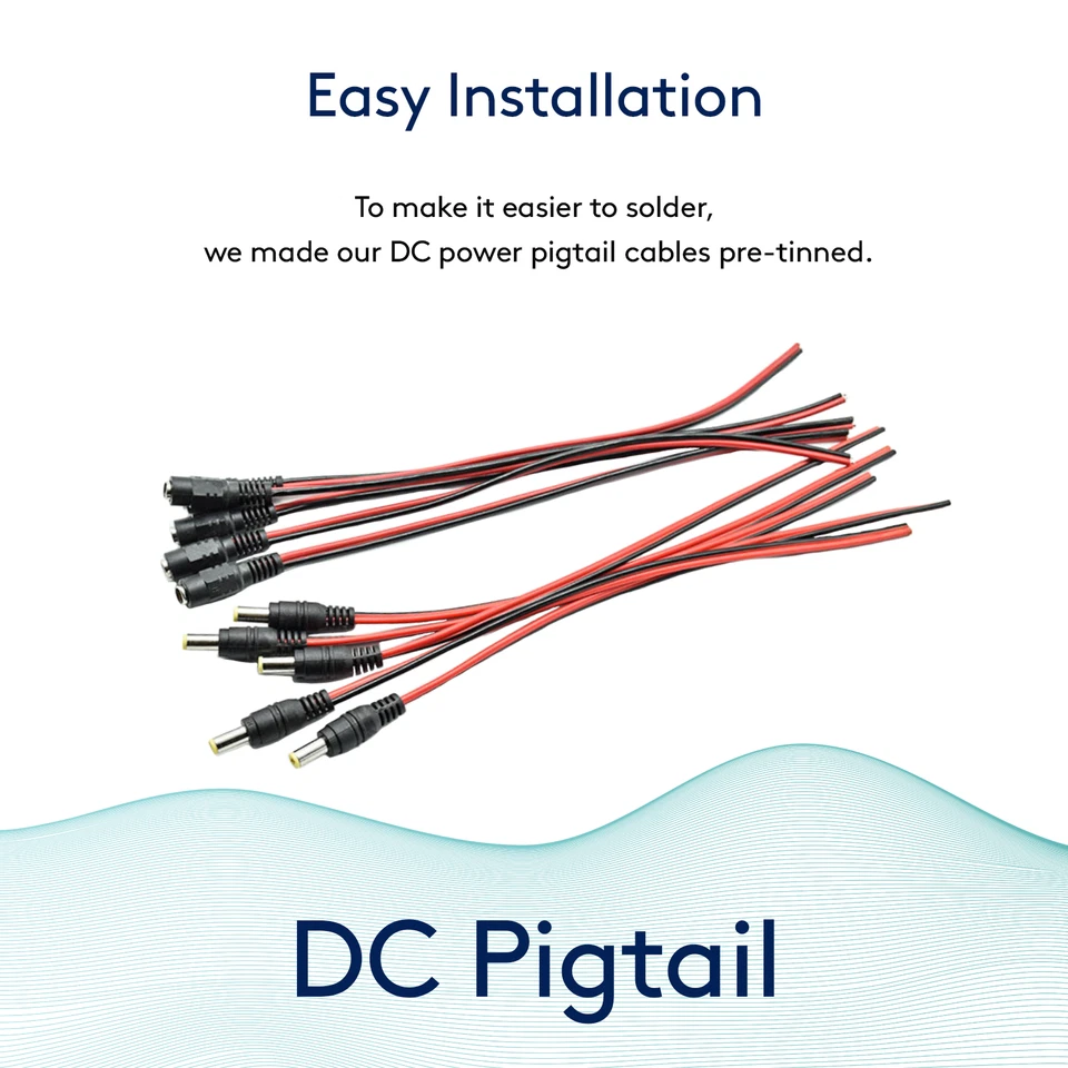 DC Power female male Pigtail Cable Wire Plug for CCTV Camera 5.5*2.1mm 12V 5A - Image 4 of 4