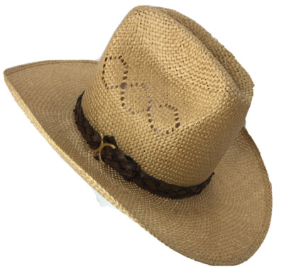 Chapeau de cowboy Panama vintage Bailey U-ROLLIT original ivoire