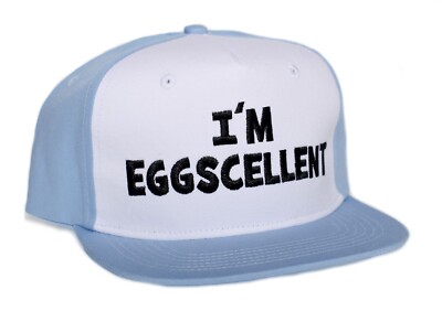 Regular Show- I'm Eggscellent Hat SKY BLUE EMBROIDERED Cap Excellent