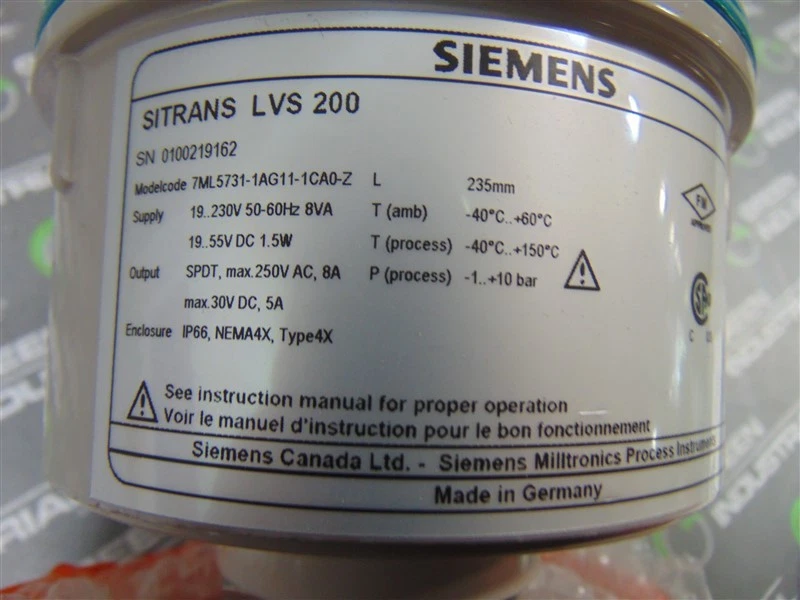 NEW Siemens 7ML5731-1AG11-1CA0Z SITRANS LVS 200 Vibrating Level Switch 235mm - Image 3 of 4