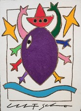 Giancarlo MONTUSCHI, Cancro, tecnica mista, 25x24 cm (segno zodiacale)