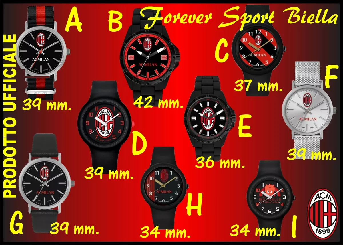 OROLOGIO DA POLSO AC MILAN 1899 uomo / donna / bambino ORIGINALE