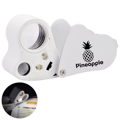 30X 60X Jewelers Loupe Magnifying Glass Light Magnifier Lighted Pocket Loop Coin