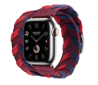 Hermes Apple Watch Double tour Bridon Band Rouge H Vermilion Navy