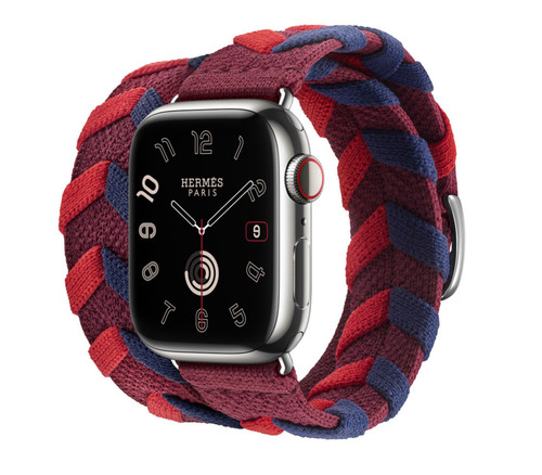 Hermes Apple Watch Double tour Bridon Band Rouge H Vermilion Navy 38/40/41mm