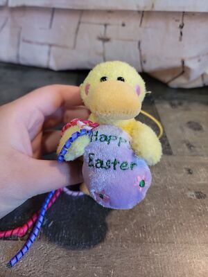 Happy Easter plush duck chick window cling toy Decor