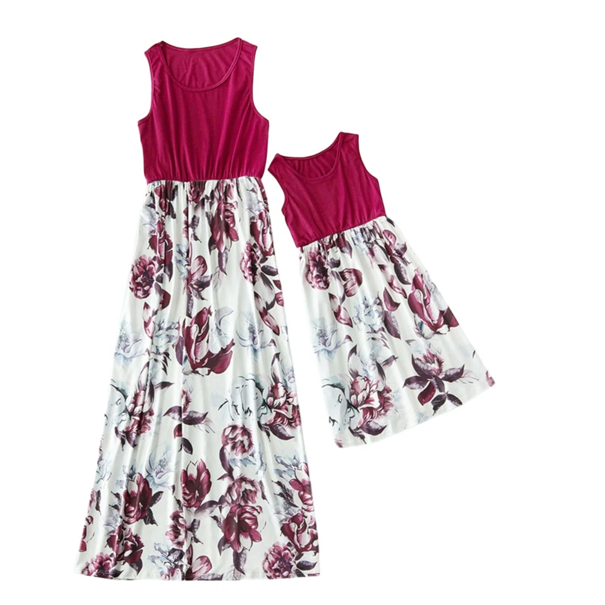 Floral Print Red Family Matching Sets