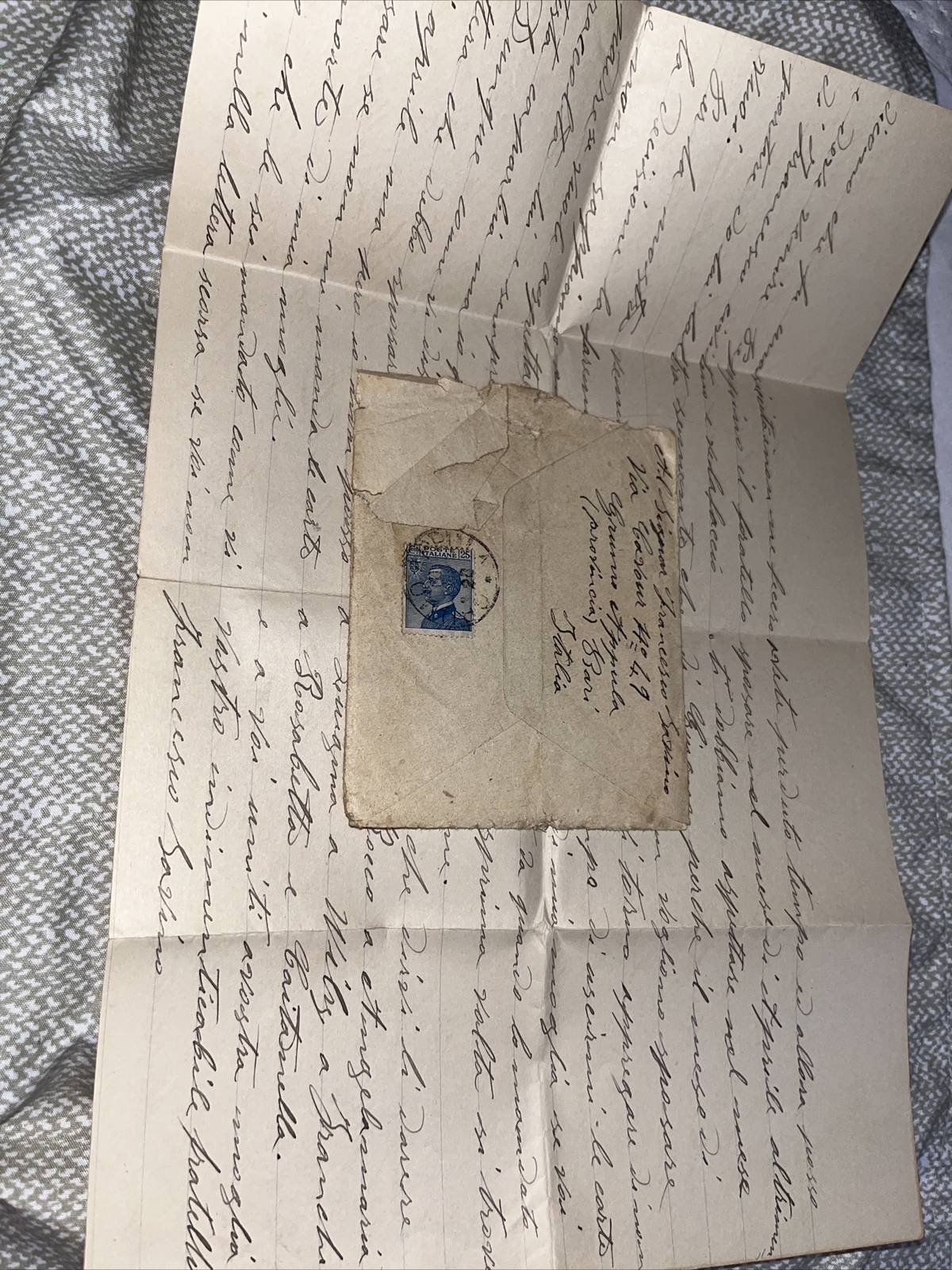 5 Antique Letters Grumo Appula Bari Italy to Ardseley NY: Savino Genealogy