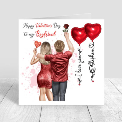 Personalisierte Happy Valentinstag Karte Liebe Motiv Paar Karte Partner Freund
