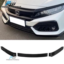 Fit 17-21 Honda Civic Hatchback & Si HFP Style Gloss Black PP Front Bumper Lip