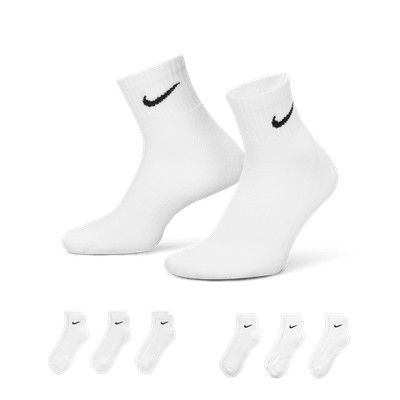 Nike Everyday Cushioned Training Ankle Socks (6 Pairs) WHITE XL