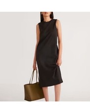 Everlane Women’s The Long Weekend Cotton Tank Dress Side Slit Black Small Midi