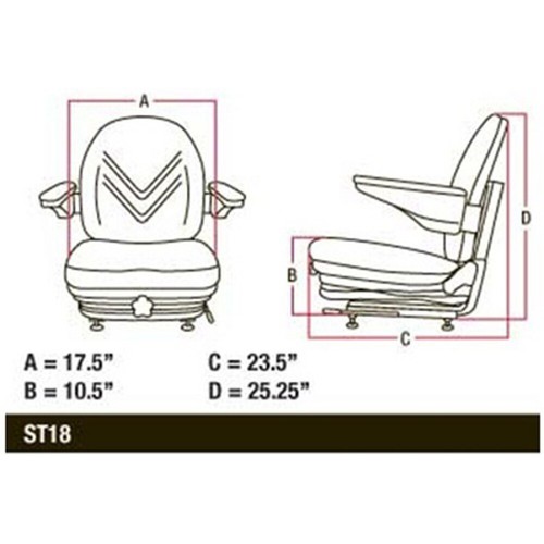 High Back Black Industrial Seat Fits Case/International Harvester Universal Mode - Picture 8 of 12