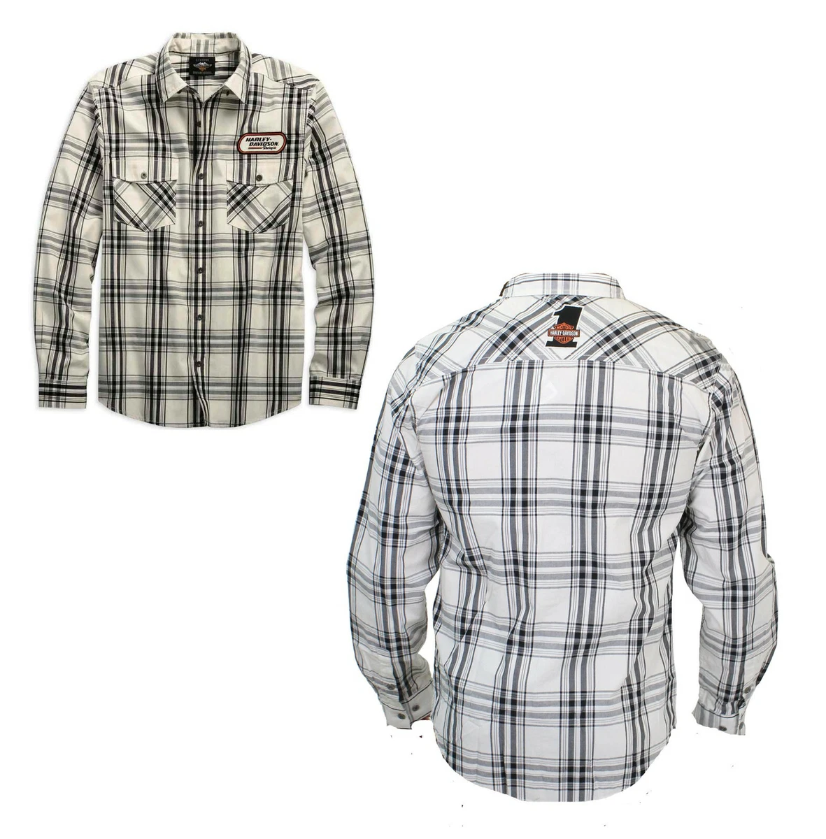 Harley-Davidson Camicia In Flanella Grigia A Maniche Corte Per Ragazzi – 100% Cotone, Logo Bar & Shield Ricamato, Taglia Big Boy - 6