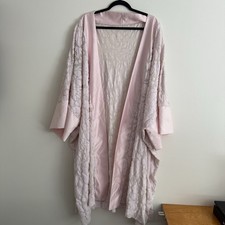 Burnout Velvet Kimono OS Light Pink Sheer Romantic Feminine Fairy Ruana Boho