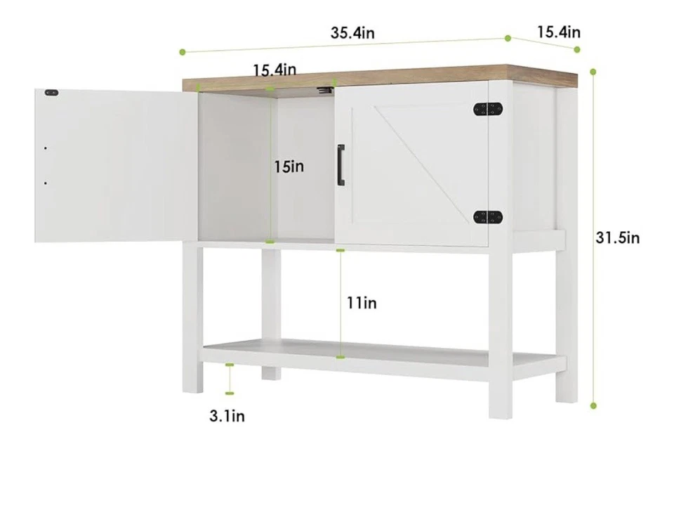 Gabinete de estación de café Credenza estilo granja Foto 2 de 4