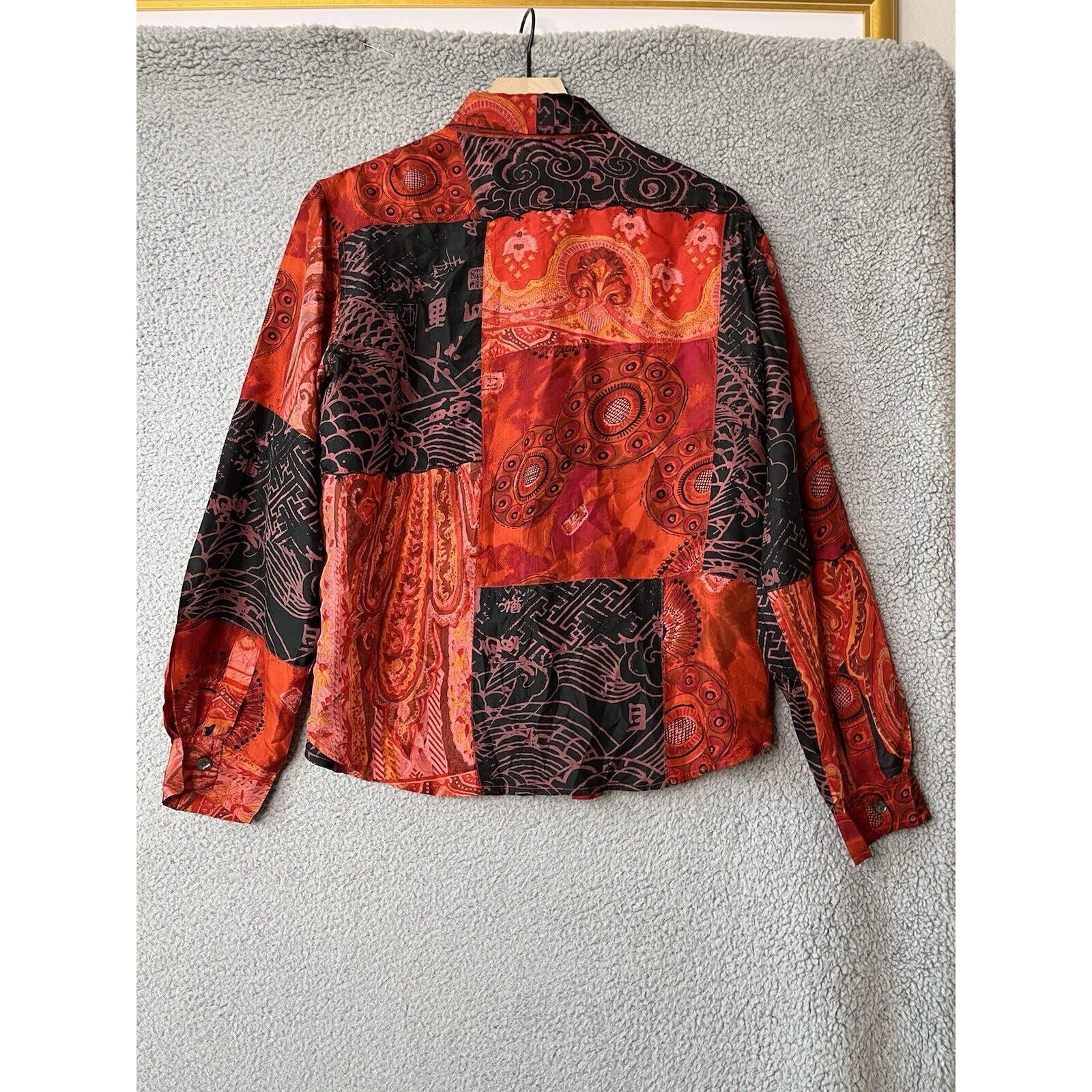 Chicos Button Top Large 2 Silk Patchwork Abstract… - image 7