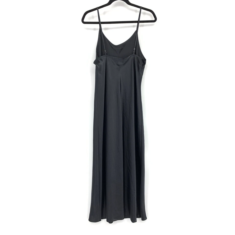 Vestido largo sin mangas Jones New York satinado para mujer talla grande negro  Foto 2 de 4