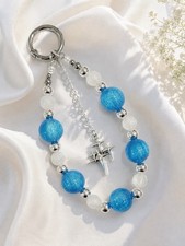 Handmade Blue Resin Beads Star Charm Keychain Bag Charm Cute Gift