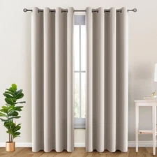LUX Décor Premium Blackout Curtains 84 Inch Length Long 2 Panels Set - Therma...