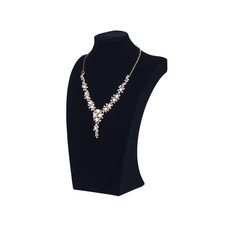 Necklace Bust Display Stand, Black Velvet Necklace Display Holder, Jewelry Ne...