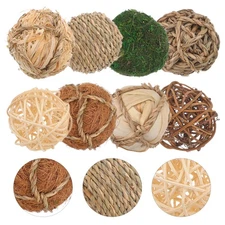 8 Pcs Wicker Balls for Decorating Decorative Objects Rattan Handmade