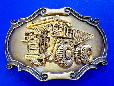 80s マクドナルド グリマス ヴィンテージ Raintree ベルトバックル Wabco 170 Haulpak Mining Dump Truck Gold Tone Vintage 1978 Rain