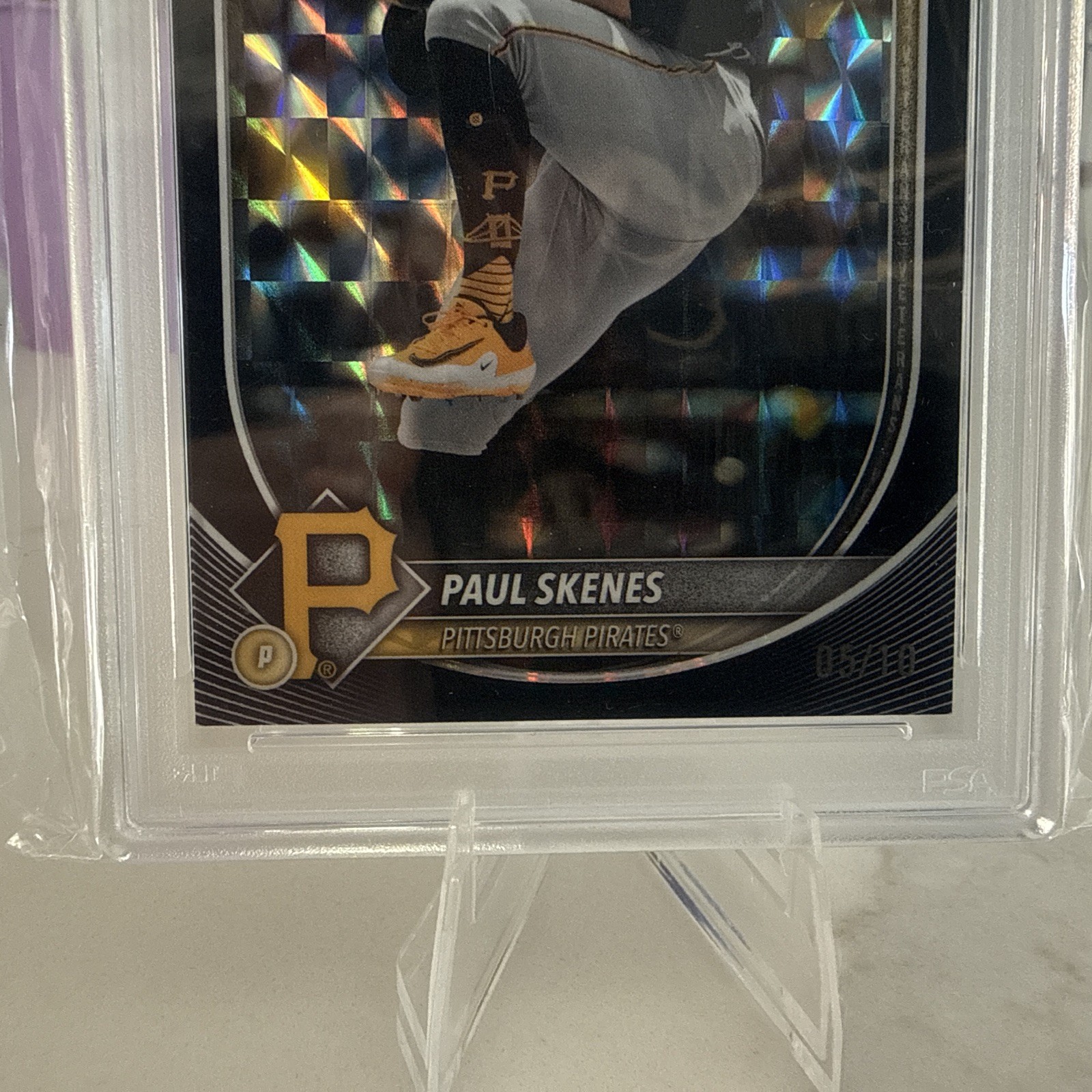 2025 Bowman Chrome #30 Paul Skenes Black Geometric # 5/10 view 5