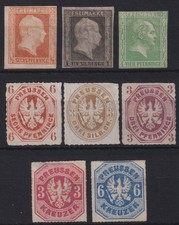 AD / PREUSSEN - 8 Werte ungebraucht ohne Gummierung - F bis P - 160,00 M&euro; - X635
