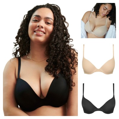 Wonderbra Invisible Push Up BH W9443 Damen gepolsterter glatter T-Shirt BHs