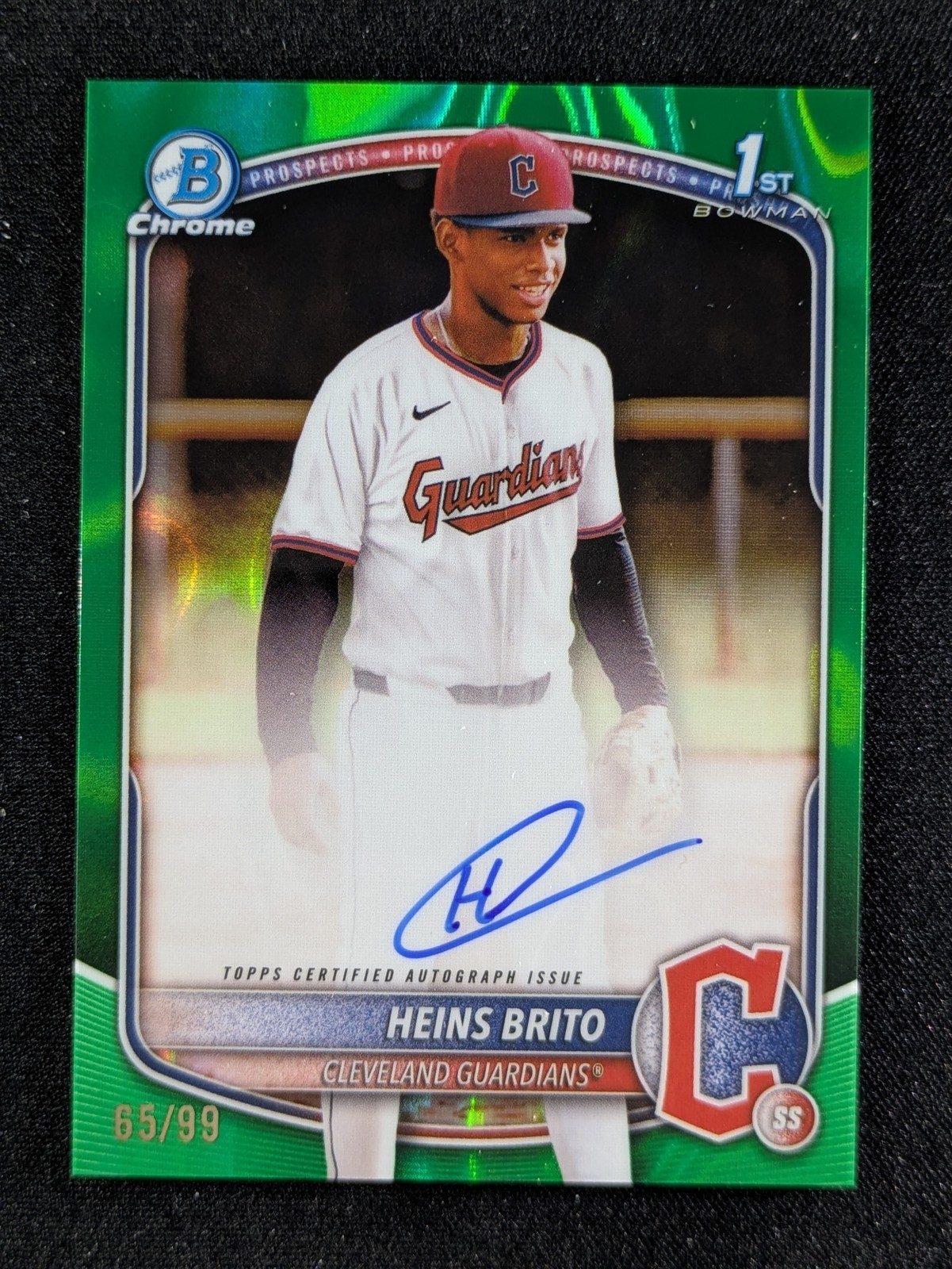 2025 Bowman Chrome HEINS BRITO 65/99 1st Bowman Auto Green Lava Ref. #CPA-HB